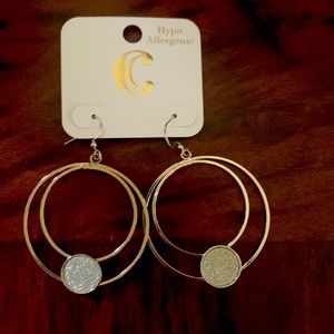Silver-colored hoops